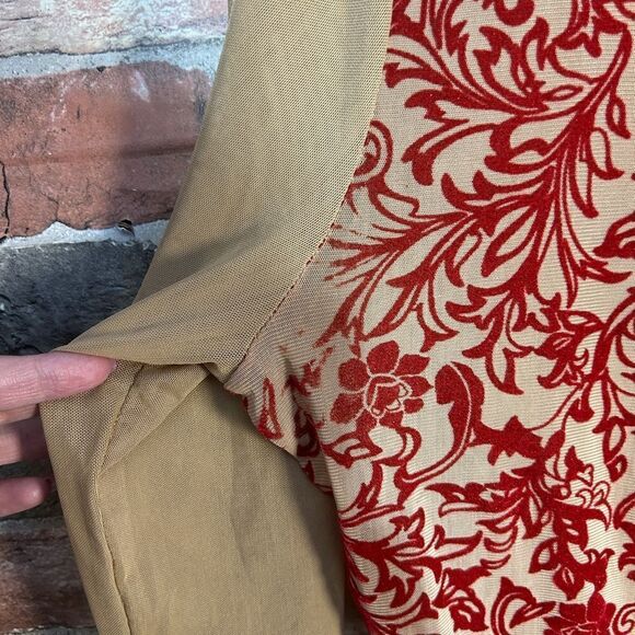 5 for $25🔥Forever 21+ Red Velvet & Tan Sheer Bodysuit 3X - Picture 3 of 8